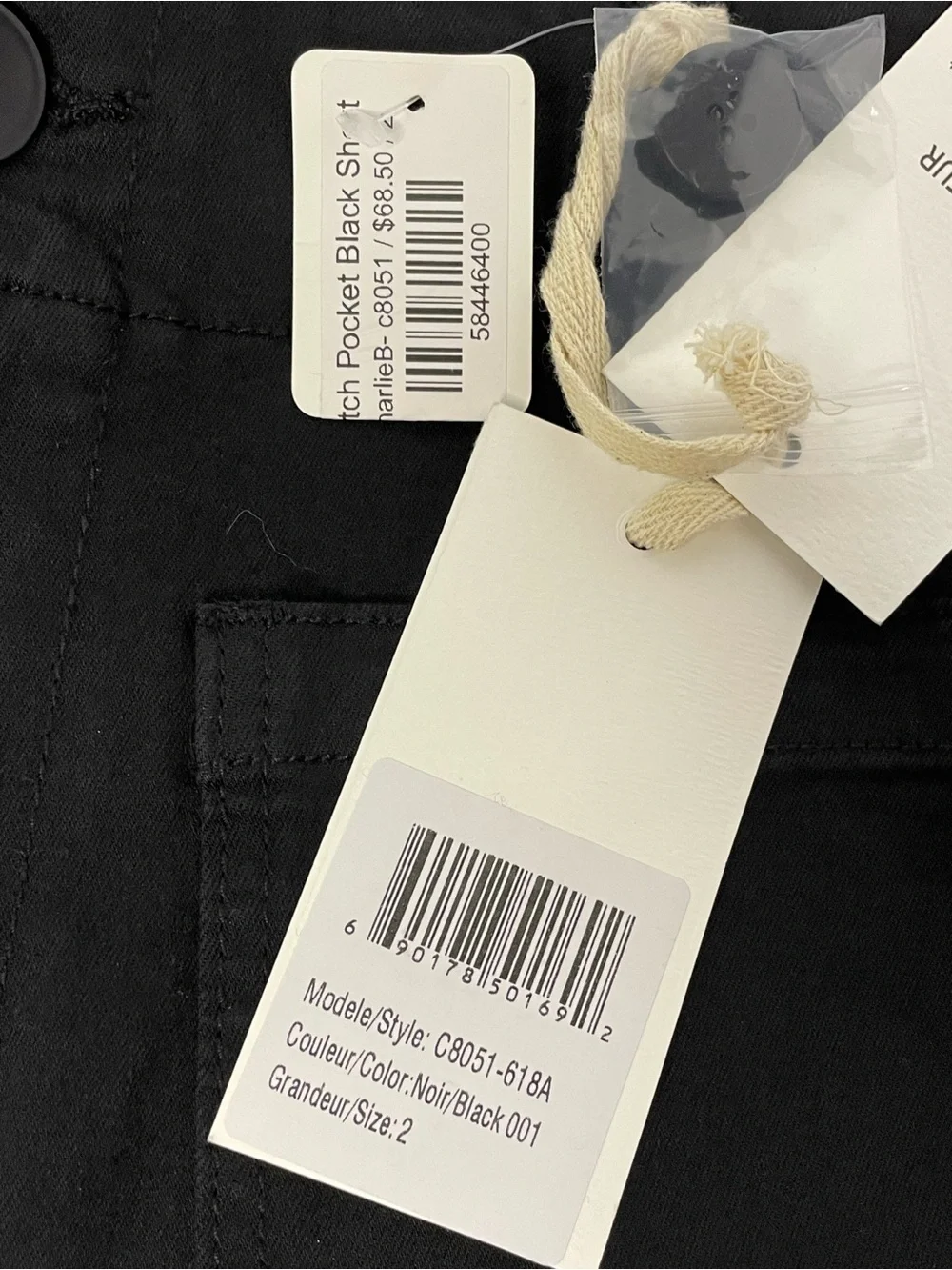 CHARLIE B Black cotton shorts